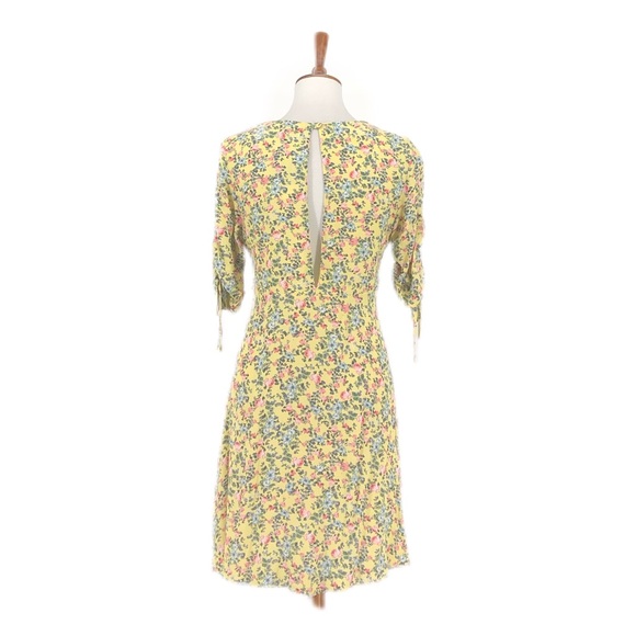 TOPSHOP Yellow Floral Print Hook Front Dress - Picture 5 of 10